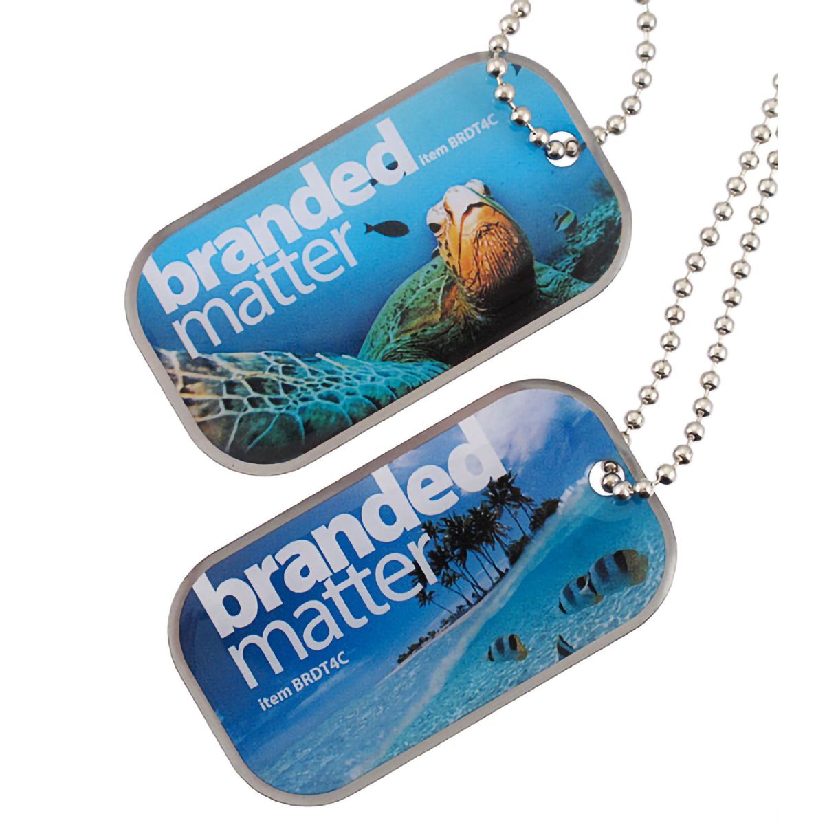 Custom made dog tags with full colour imprint