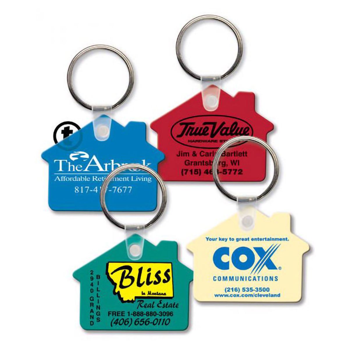 House Shape Vinyl Promo Keychains