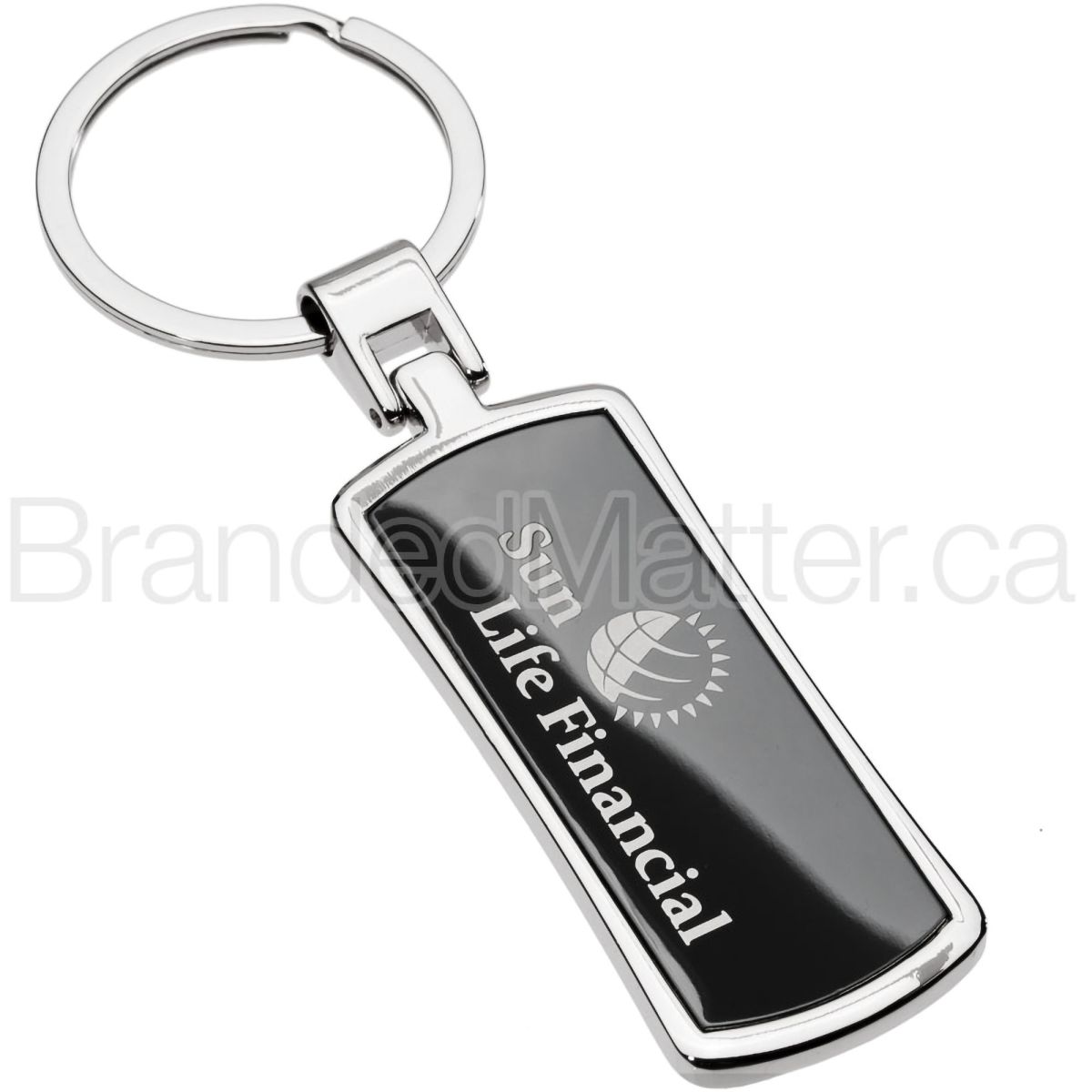 Onyx Curved Rectangle Engraved Keychains