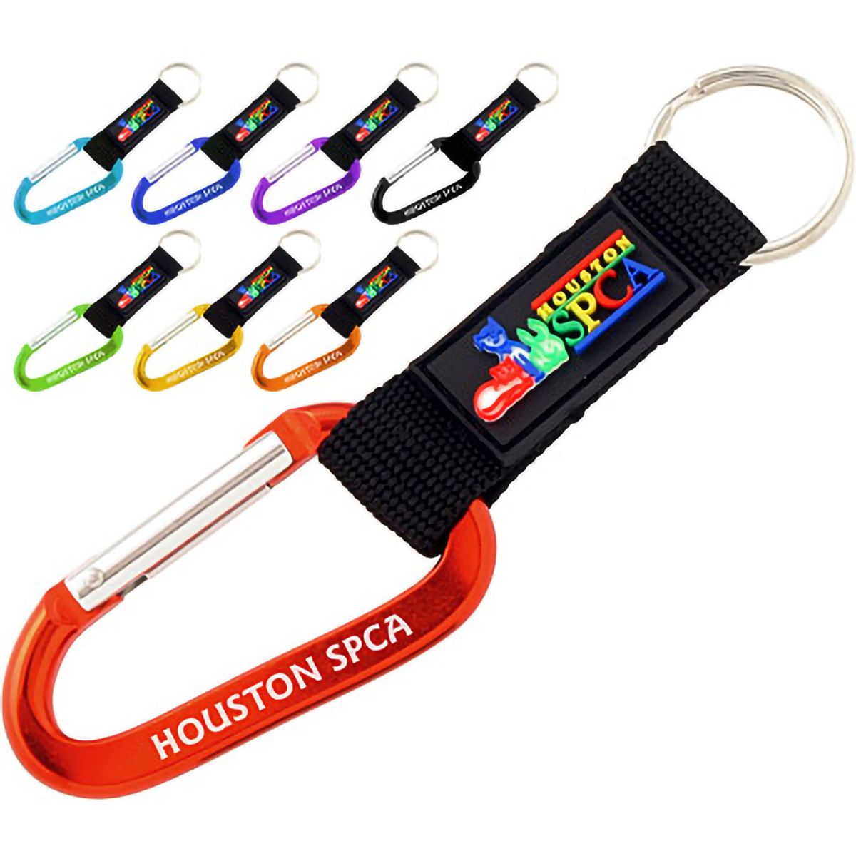 Branded Carabiners with PVC Label + Strap