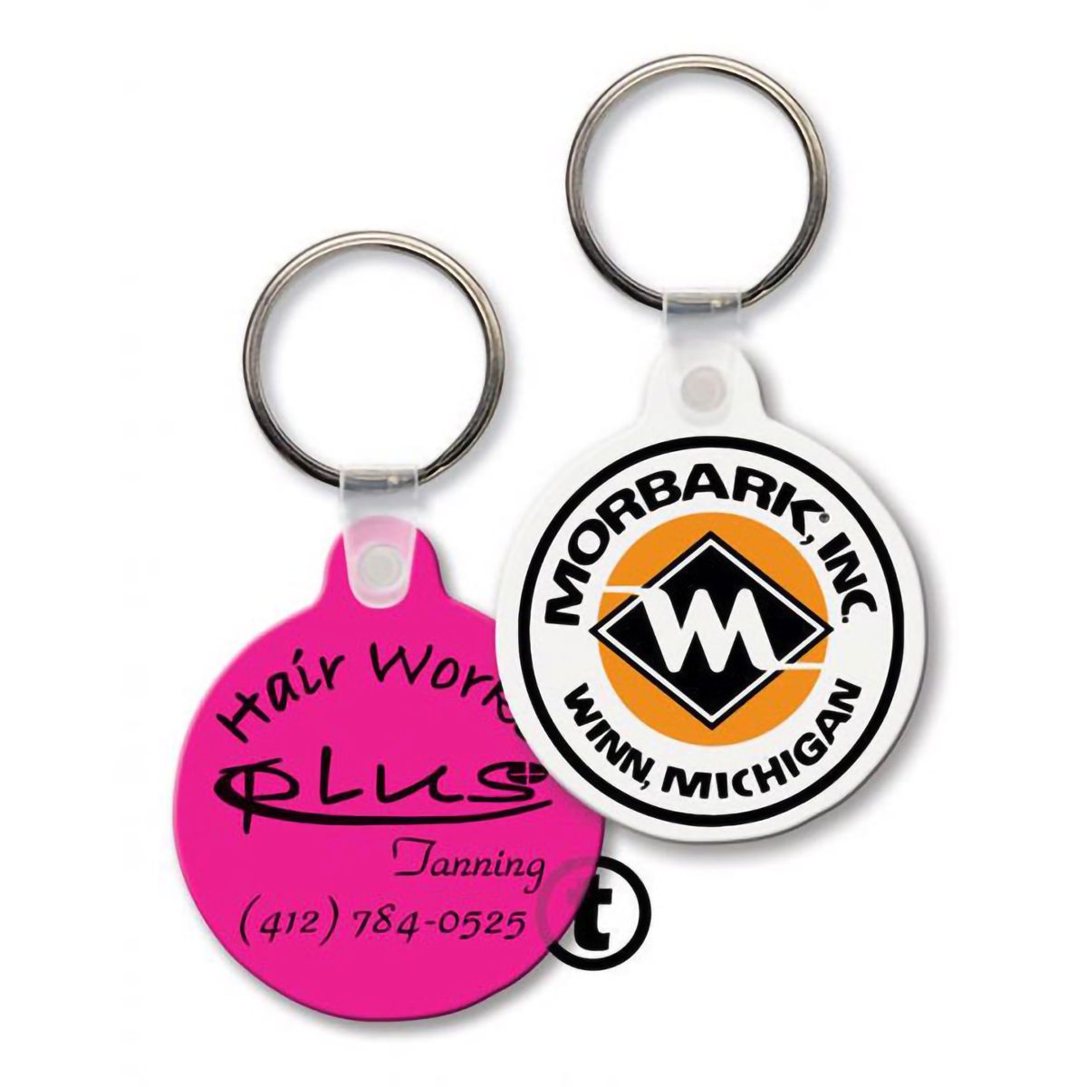 Round Vinyl Keychains with Tab