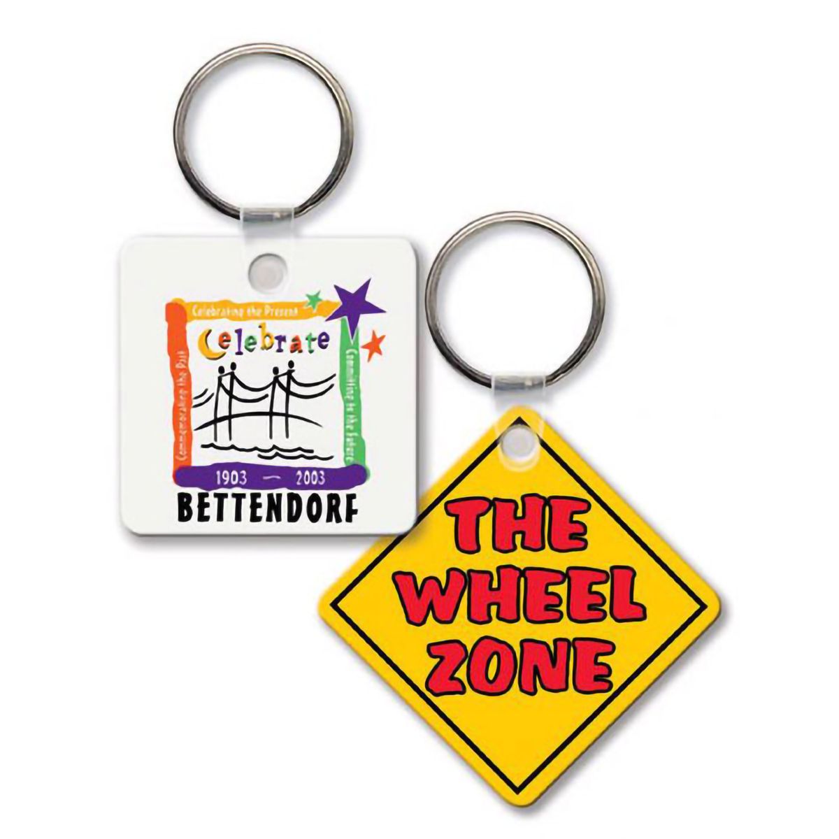 Rounded Square Soft Vinyl Keychains