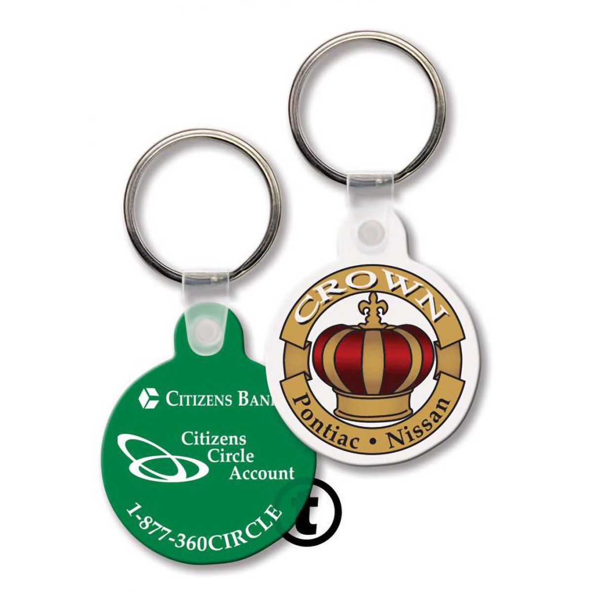 Small Round Vinyl Keychains with Tab