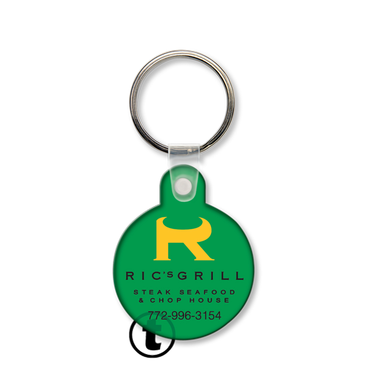 Small Round Vinyl Keychains with Tab