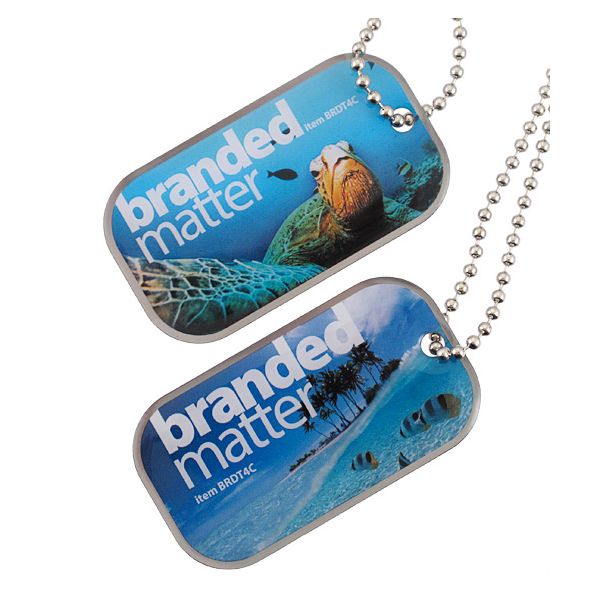 Custom made dog tags with full colour imprint