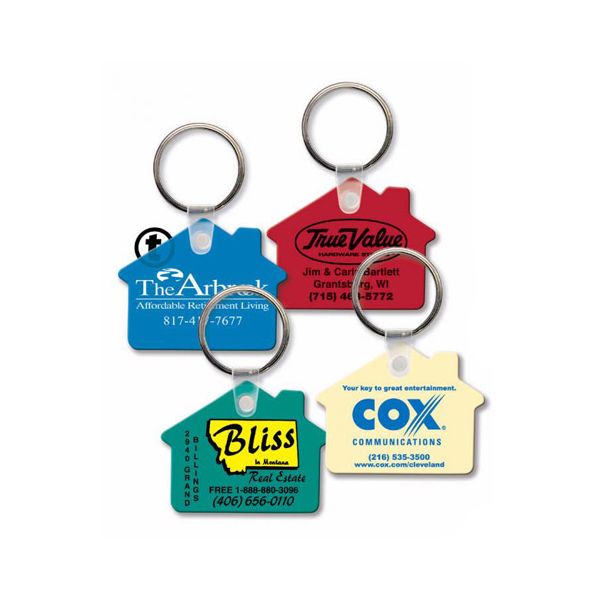House Shape Vinyl Promo Keychains
