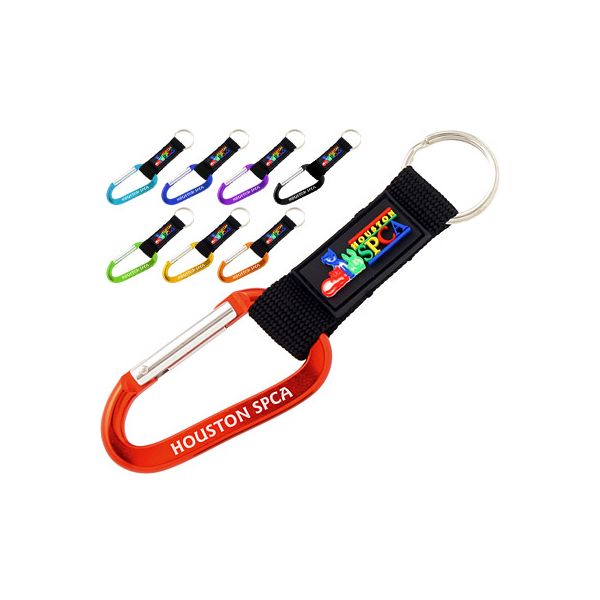 Branded Carabiners with PVC Label + Strap