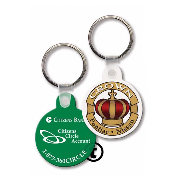 Small Round Vinyl Keychains with Tab