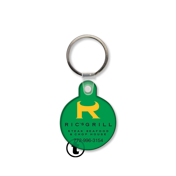 Small Round Vinyl Keychains with Tab