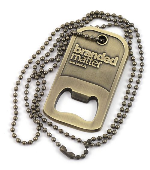 Bottle Opener Dog Tags - Antiqued, Raised