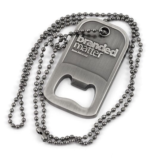 Bottle Opener Dog Tags - Antiqued, Raised