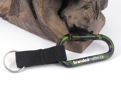 Large 80mm Camouflage Carabiners with Strap