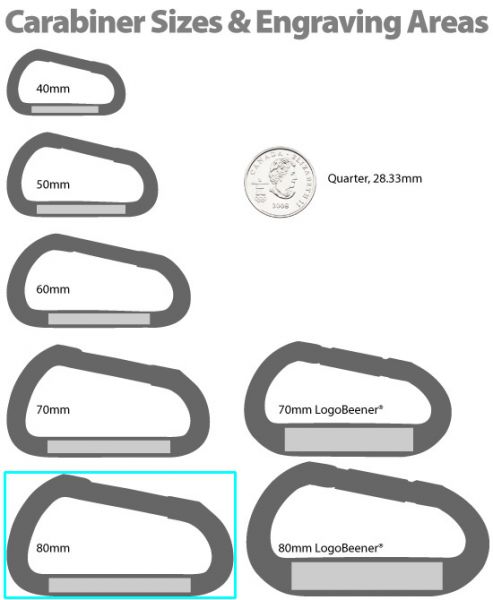 Carabiner size comparison chart