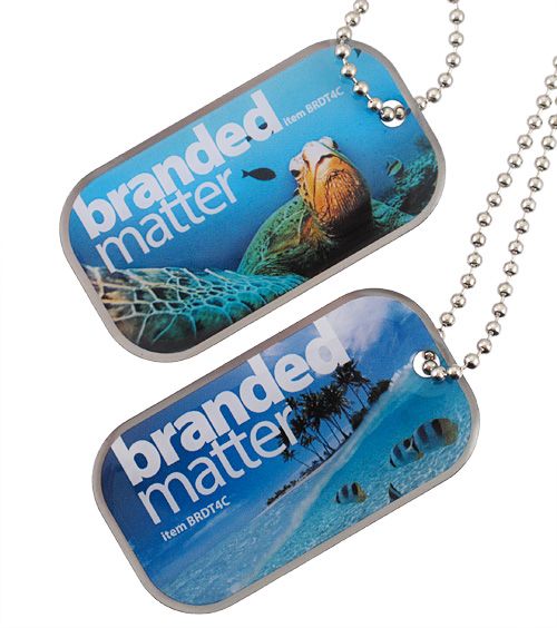 Custom made dog tags with full colour imprint