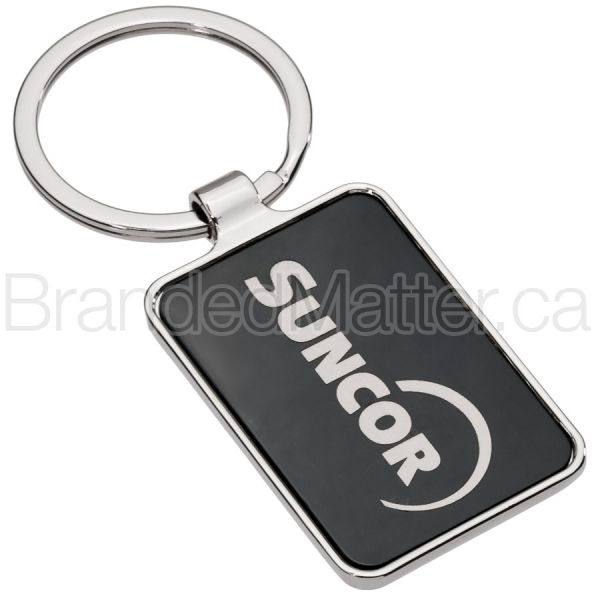 Onyx Rectangle Personalized Keychains