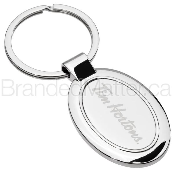 Polished Oval Laser Engraved Keychains