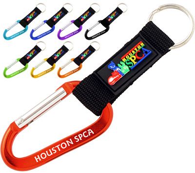 Branded Carabiners with PVC Label + Strap