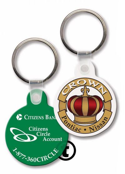 Small Round Vinyl Keychains with Tab