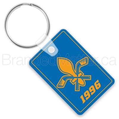 Small Rectangle with Rounded Corners Soft Vinyl Keychains