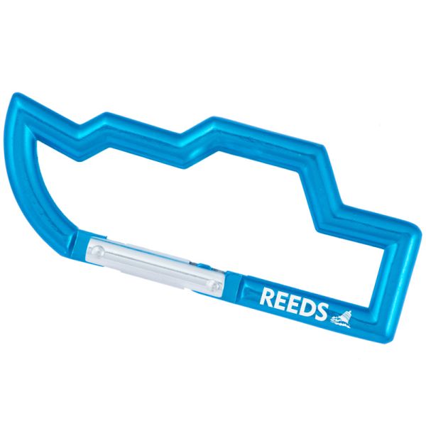 Boat shaped carabiner with laser engraving