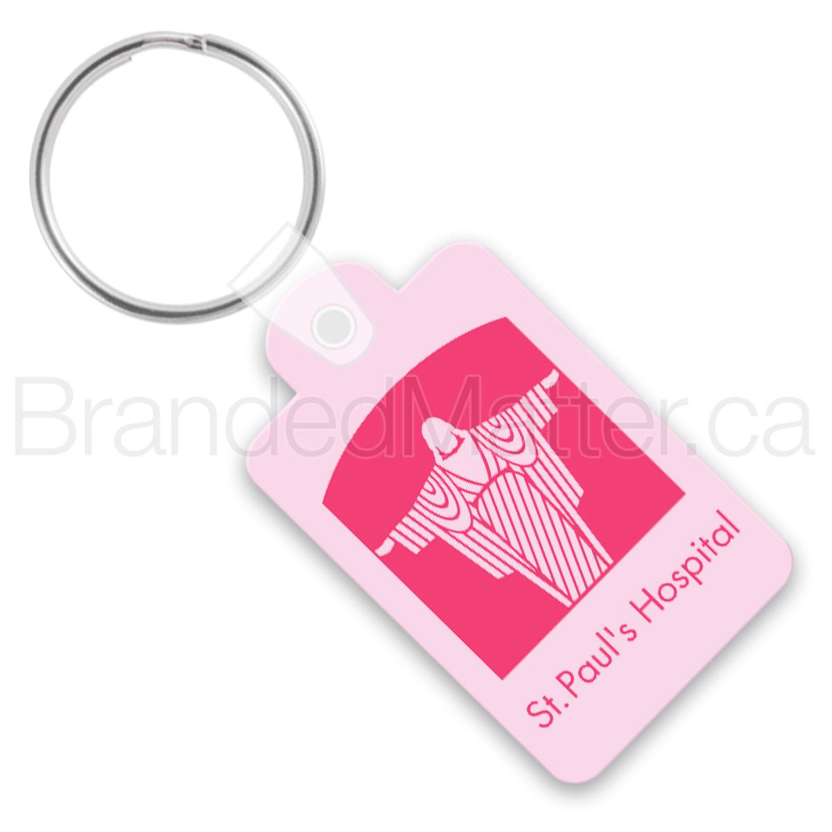 Small rectangle with tab and rounded corners vinyl keychain