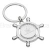 Ship Navigation Wheel Engraved Metal Keychains