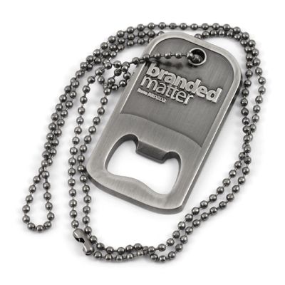 Bottle Opener Dog Tags - Antiqued, Raised