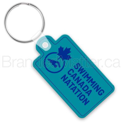 Large Rectangle with Tab and Rounded Corners Soft Vinyl Keychains