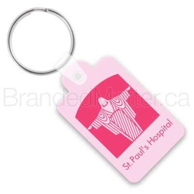 Small Rectangle With Tab and Rounded Corners Soft Vinyl Keychains