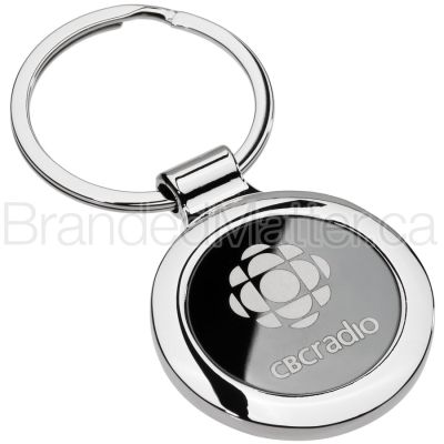 Onyx Circle Engraved Keychains
