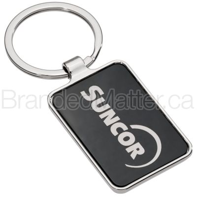 Onyx Rectangle Engraved Keychains