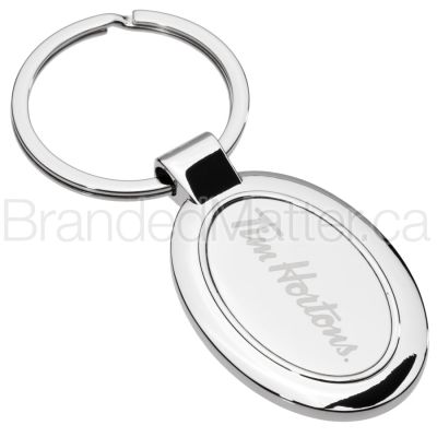 Polished Oval Engraved Metal Keychains